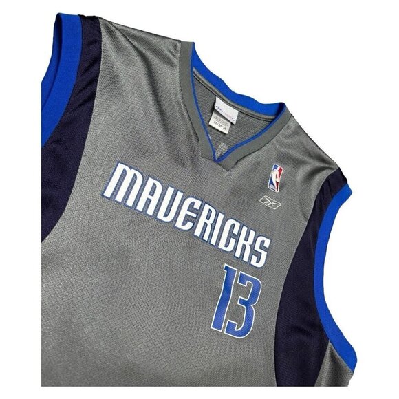Vintage STEVE NASH Y2K Dallas Mavericks Reebok Silver NBA Basketball Jersey M - Picture 3 of 8